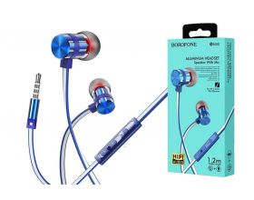 Наушники вакуумные проводные BOROFONE BM48 Acoustic universal earphones (синий)