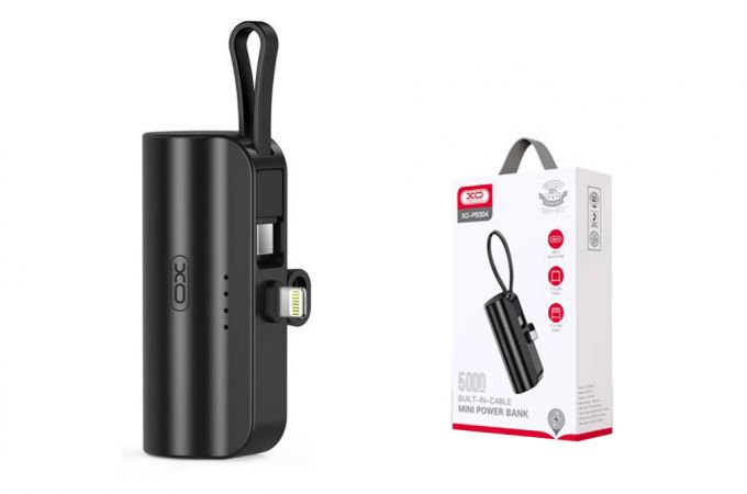 Универсальный дополнительный аккумулятор Power Bank XO PB304(USB-C) USB-C port mobile phone emergency mini light display mobile power 5000mAh Black