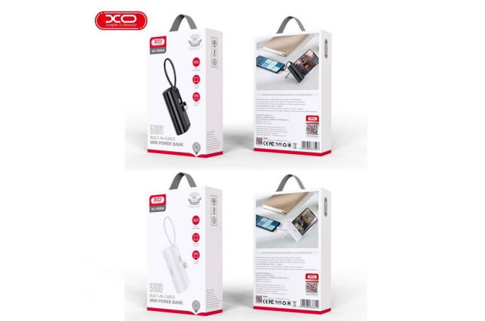 Универсальный дополнительный аккумулятор Power Bank XO PB304(USB-C) USB-C port mobile phone emergency mini light display mobile power 5000mAh Black