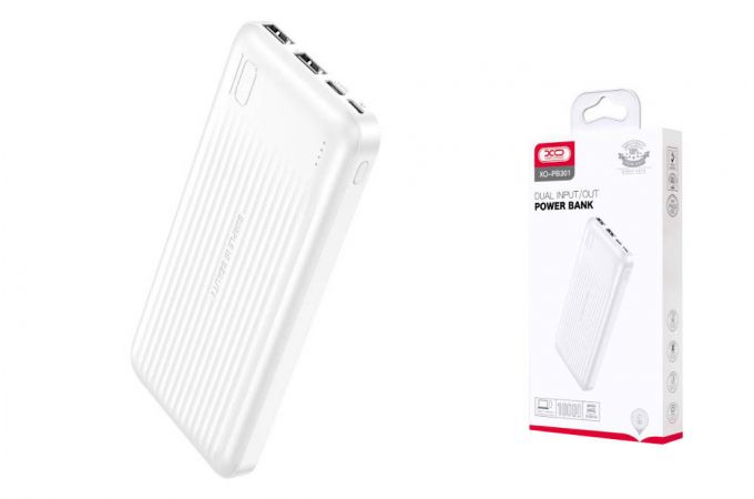 Универсальный дополнительный аккумулятор Power Bank XO PB301 Light Display 10000mAh White