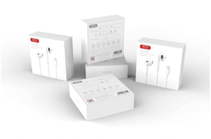 Наушники вакуумные проводные XO EP3 wired lighting earphone white 1