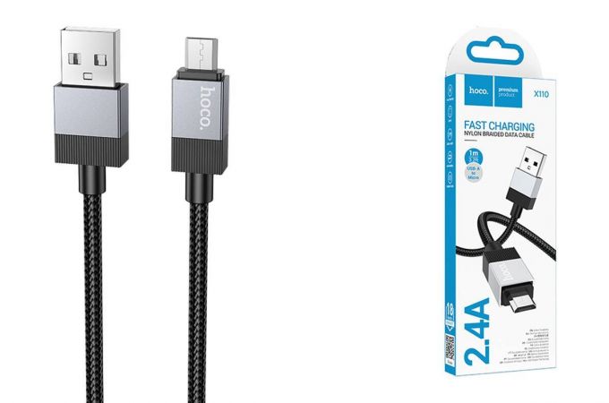 Кабель USB - MicroUSB HOCO X110 (черный) 1м
