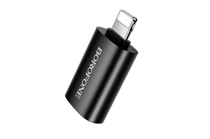 Переходник OTG Borofone BV26 Lightning штекер на USB гнездо USB2.0 (черный)
