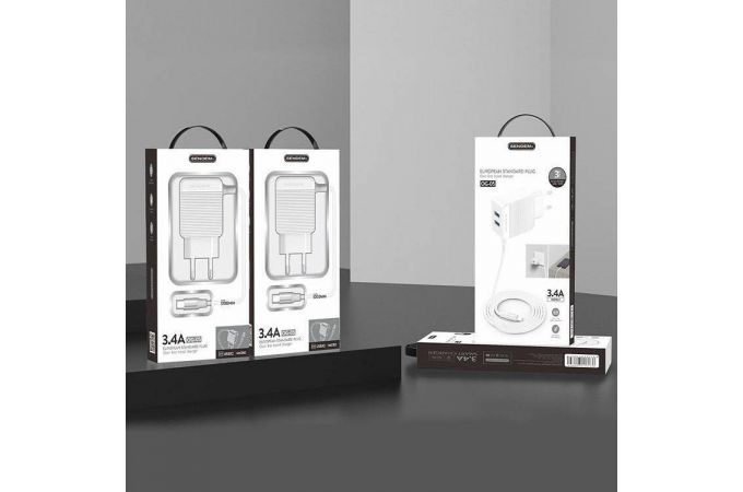 Сетевое зарядное устройство USB + кабель MicroUSB SENDEM OG05 5В, 3400mA, 1.2м (белый)
