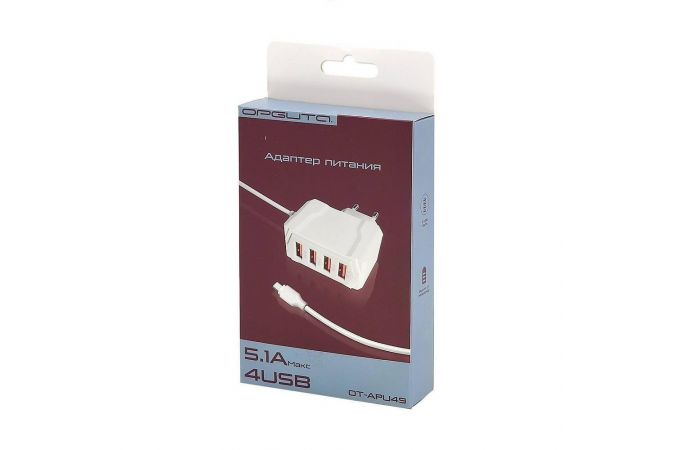 Сетевое зарядное устройство USB кабель MicroUSB Орбита OT-APU49 5В, 2400mA (белый)