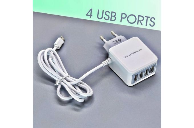 Сетевое зарядное устройство USB кабель MicroUSB Орбита OT-APU51 5В, 2400mA (белый)