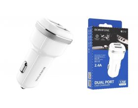 Автомобильное зарядное устройство АЗУ 2USB BOROFONE BZ13 Extreme 2400 mAh (белый)