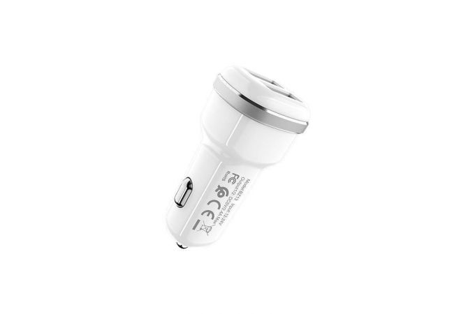 Автомобильное зарядное устройство АЗУ 2USB BOROFONE BZ13 Extreme 2400 mAh (белый)