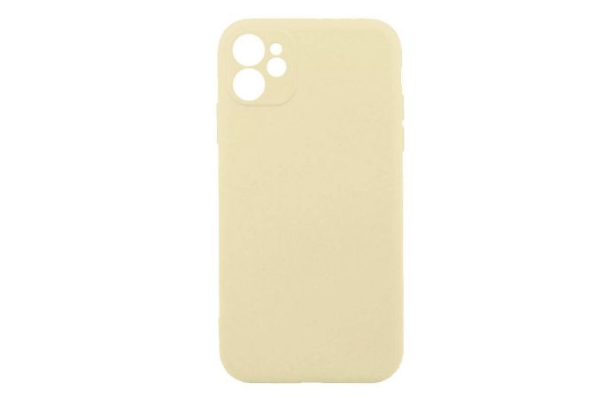 Чехол силиконовый iPhone 11 (6.1) с отверстием под камеры (слоновая кость)