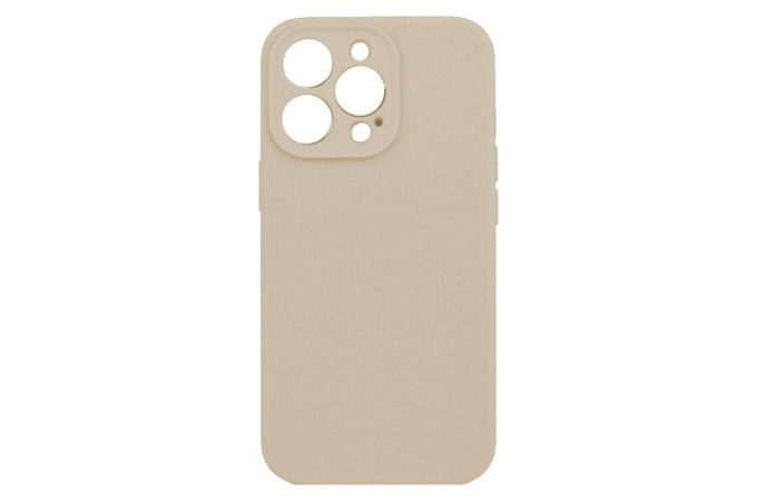 Чехол силиконовый для iPhone 14 Pro (6,1) тонкий с отверстием под камеры (слоновая кость)