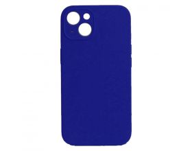 Чехол силиконовый для iPhone 14 (6,1) тонкий с отверстием под камеры (синий)