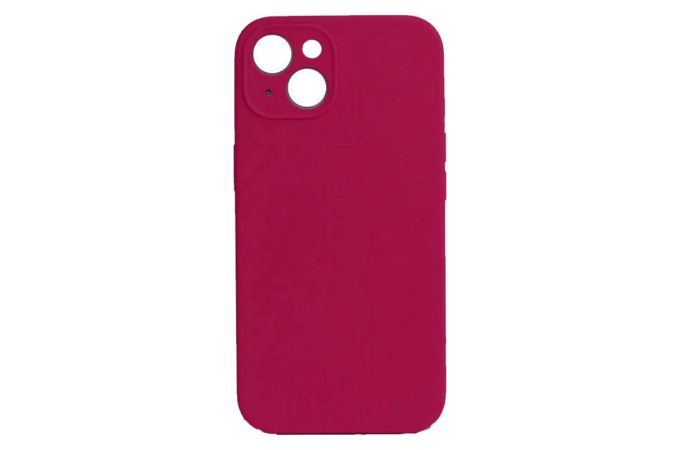 Чехол силиконовый для iPhone 14 (6,1) тонкий с отверстием под камеры (бордовый)