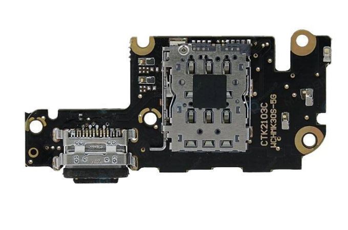 Шлейф для Xiaomi Mi 10T/ Mi 10T Pro с разъемом зарядки + Sim (плата) org