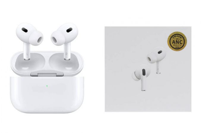 Наушники вакуумные беспроводные AirPods PRO 2 (copy orig) (белый) молочная уп.