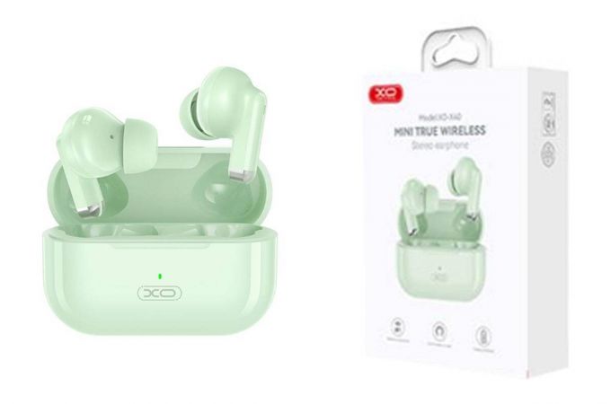 Наушники вакуумные беспроводные XO X40 Nuoke TWS Bluetooth Headset green