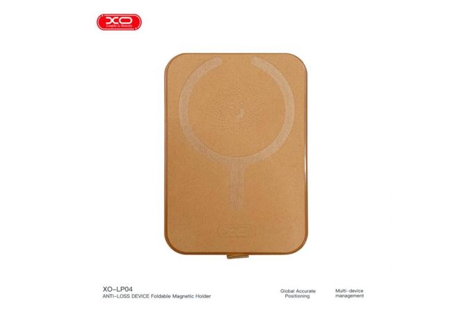 Картхолдер плюс AirTag метка XO LP04 Magnetic Card Pouch Anti-Loss Locator (Apple MFI certified, for Apple system devices) orange