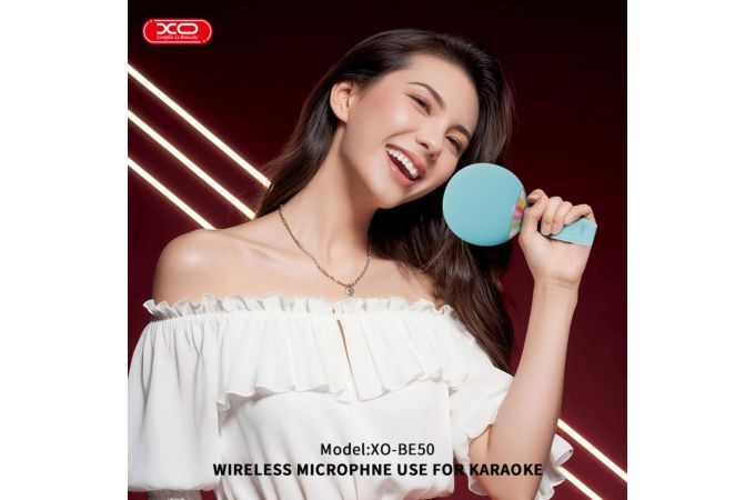 Караоке микрофон с колонкой XO BE50 Lollipop Bluetooth Microphone blue