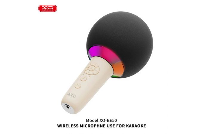 Караоке микрофон с колонкой XO BE50 Lollipop Bluetooth Microphone beige