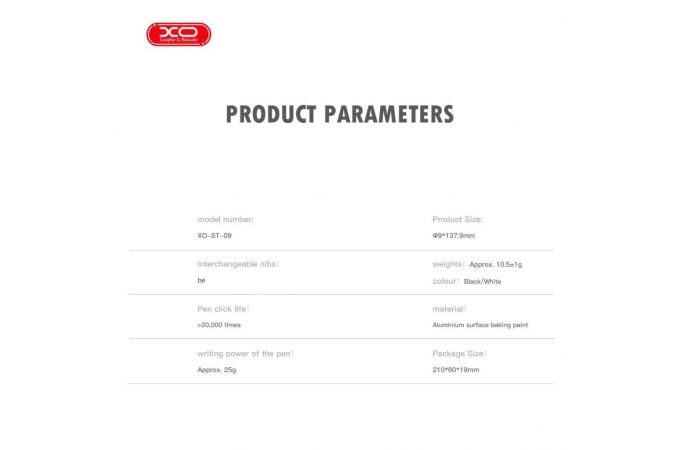 Стилус XO ST-09 Universal touch-sensitive Capacitor Pen (1 built-in spare tip) Black