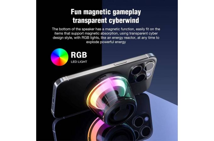 Портативная беспроводная колонка XO F62 mini Magnetic 5W (Accessories: Magnetic Ring + Lanyard + Data Cable) Black