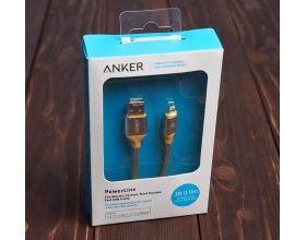 Кабель USB - Lightning ANKER PowerLine тканевый (коричневый)