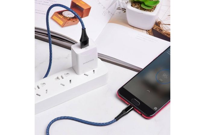 Кабель USB - MicroUSB BOROFONE BU13 4A fast (синий) 1,2м (в оплетке)