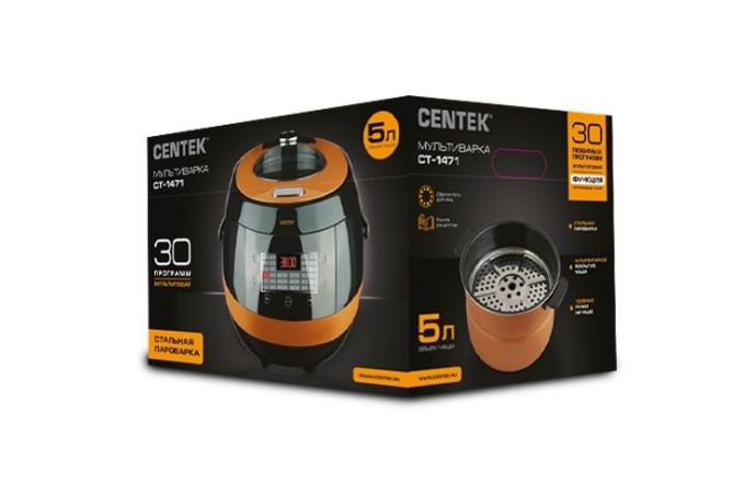 Мультиварка CENTEK CT-1471  900Вт, 5л, 30 программ, LED