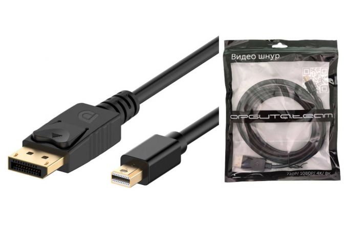 Кабель DisplayPort miniDP (M) --> DP (M) Орбита OT-AVW63 штекер miniDISPLAY PORT - штекер DISPLAY PORT 1м (v1.3)