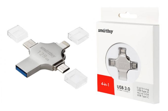 Флешка USB 3.0 Smartbuy MC15 Metal Quad 128GB (SB128GBMC15)