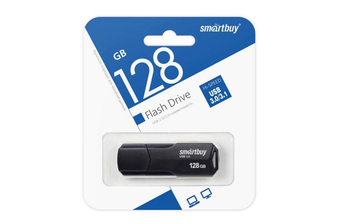 Флешка USB 3.0 /3.1 SmartBuy CLUE Black 128GB (SB128GBCLU-K3)