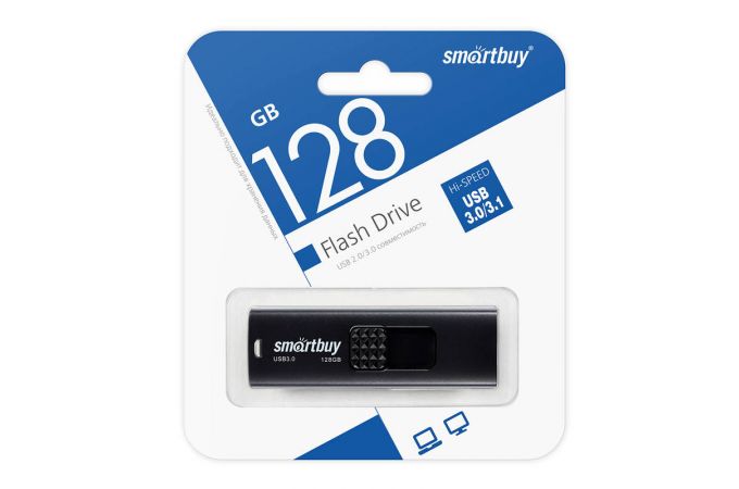 Флешка USB 3.0 SmartBuy Fashion Black128GB (SB128GB3FSK)