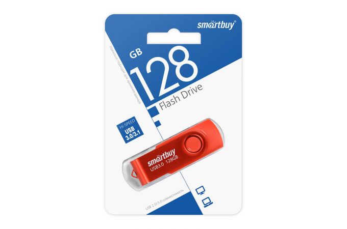 Флешка USB 3.0 SmartBuy Twist Red 128GB (SB128GB3TWR)