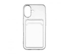 Чехол силиконовый для iPhone 17 (6,3) с отделением под карту (прозрачный)