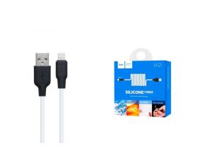 Кабель USB - Lightning HOCO X21 PLUS, 2,4A (черно-белый) 1м (силиконовый)