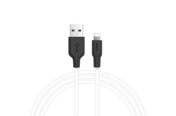 Кабель USB - Lightning HOCO X21, 2,4A (черно-белый) 1м (силиконовый)