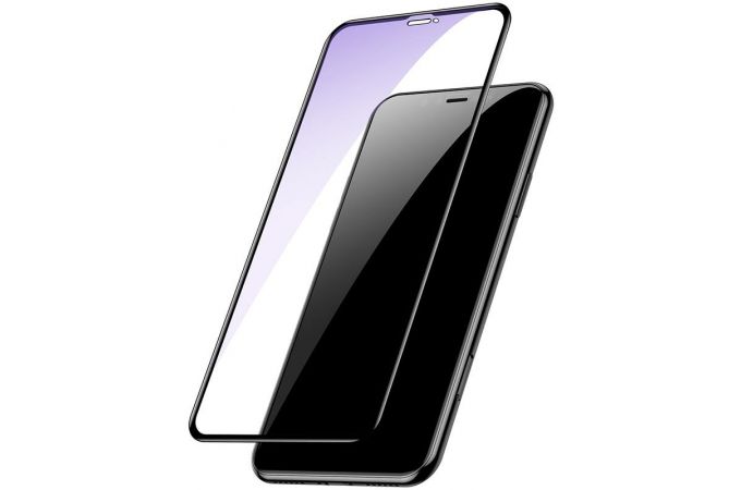 Защитное стекло дисплея iPhone X/XS/11 Pro антибликовое, черная рамка