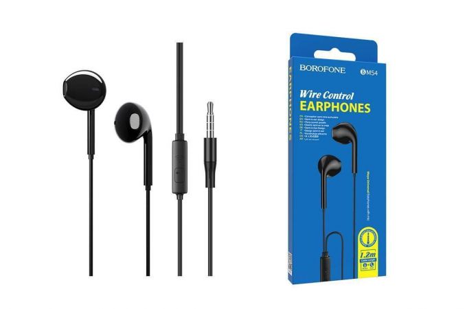Наушники вакуумные проводные BOROFONE BM54 Maya Universal earphones (черный)