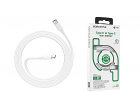 Кабель USB Type-C - USB Type-C BOROFONE BX44, 5A/20V, PD100W (белый) 1м