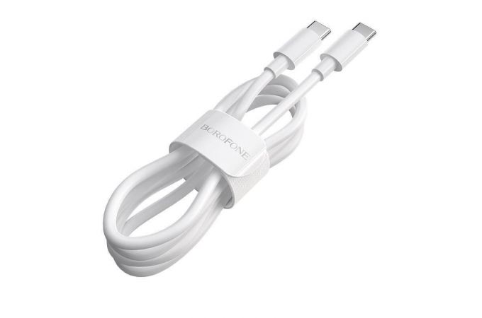 Кабель USB Type-C - USB Type-C BOROFONE BX44, 5A/20V, PD100W (белый) 1м