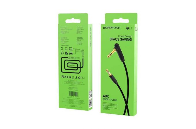 Кабель аудио AUX BOROFONE BL4 AUX 3.5 2 метр черный