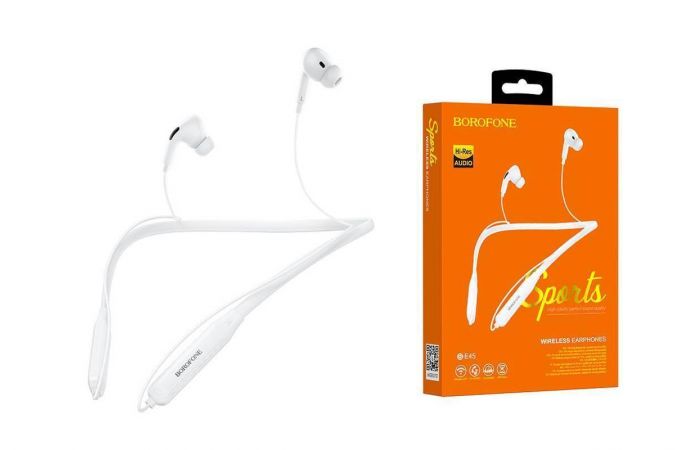 Наушники вакуумные беспроводные BOROFONE BE45 Delightful sports wireless earphonesl Bluetooth (белый)