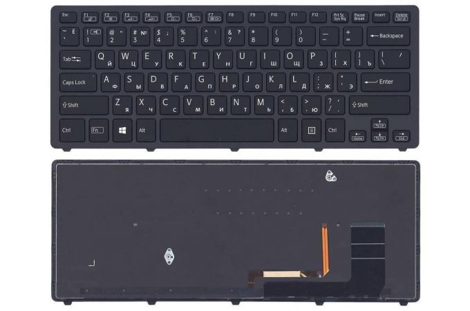 Клавиатура для ноутбука Sony SVF14N (черная) + подсветка