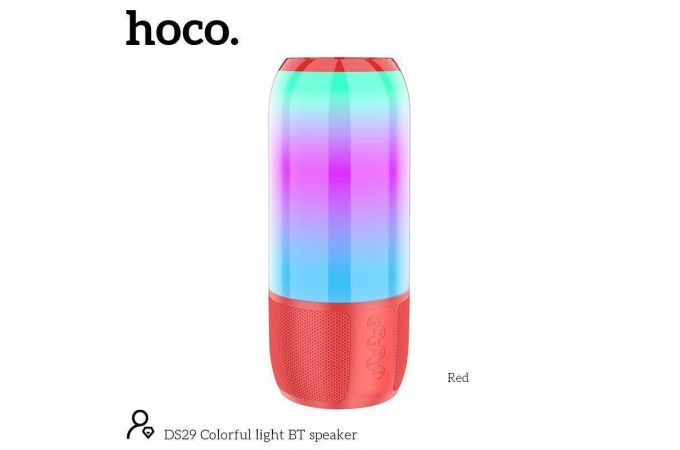Портативная беспроводная колонка HOCO DS29 c RGB подсветкой (красный)