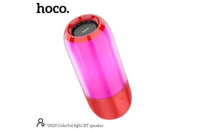 Портативная беспроводная колонка HOCO DS29 c RGB подсветкой (красный)