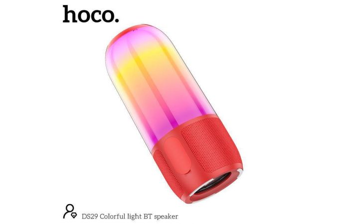 Портативная беспроводная колонка HOCO DS29 c RGB подсветкой (красный)