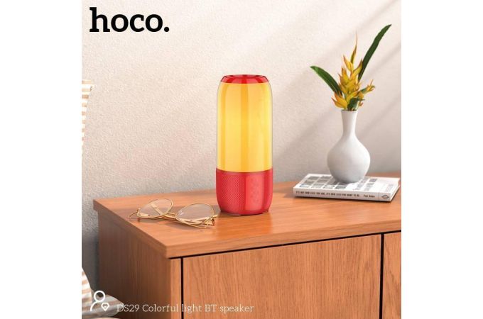 Портативная беспроводная колонка HOCO DS29 c RGB подсветкой (красный)