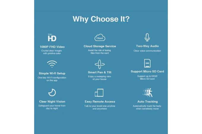 Видеокамера Орбита OT-VNI41 Черная IP-WI-FI (1920*1080, 2Mpix, 3,6мм, пластик)