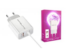 Сетевое зарядное устройство USB Орбита OT-APU56 PD+QC3.0, 3000mA (белый)