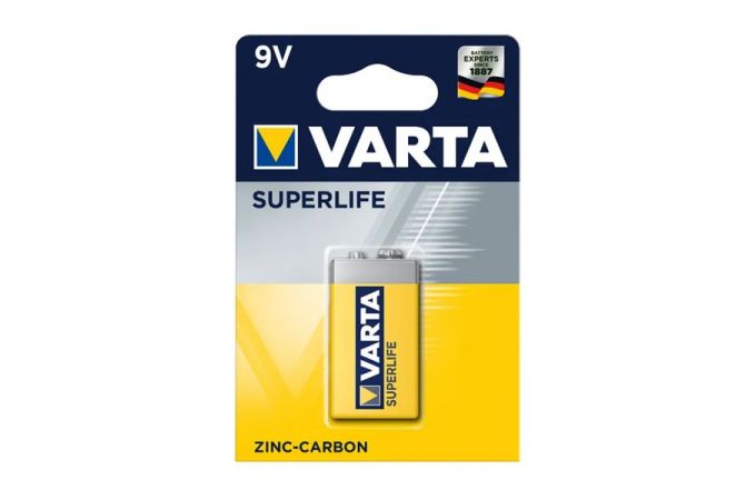 Батарейка солевая VARTA 6F22 крона/1BL SUPERLIFE цена за блистер 1 шт