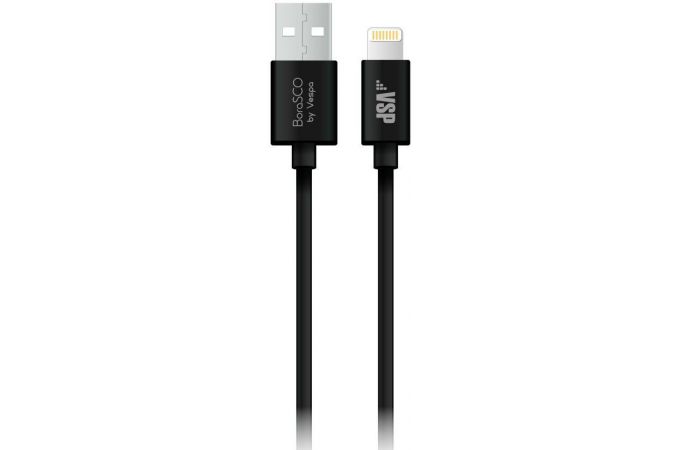 Кабель USB - Lightning BoraSCO Apple 8-pin (21971) 2A (черный) 1м